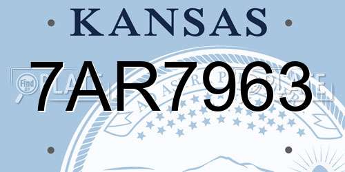 7AR7963 Kansas License Plate
