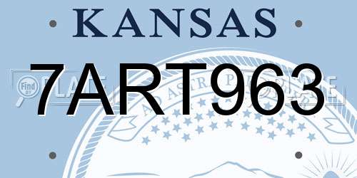 7ART963 Kansas License Plate