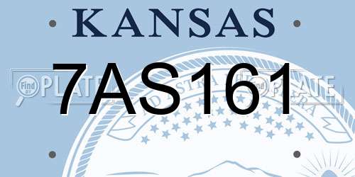 7AS161 Kansas License Plate