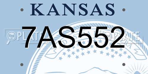 7AS552 Kansas License Plate