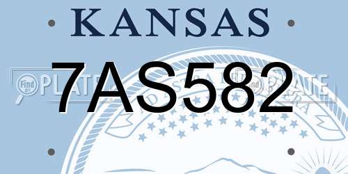 7AS582 Kansas License Plate