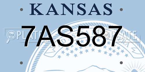 7AS587 Kansas License Plate