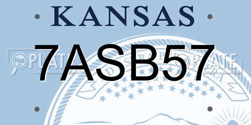 7ASB57 Kansas License Plate