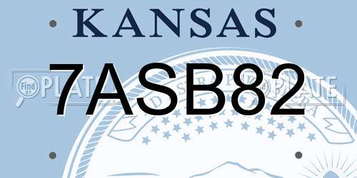 7ASB82 Kansas License Plate