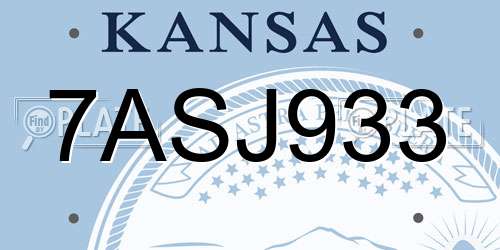 7ASJ933 Kansas License Plate