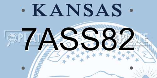 7ASS82 Kansas License Plate