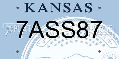 7ASS87 Kansas License Plate