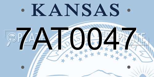 7AT0047 Kansas License Plate