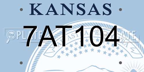 7AT104 Kansas License Plate