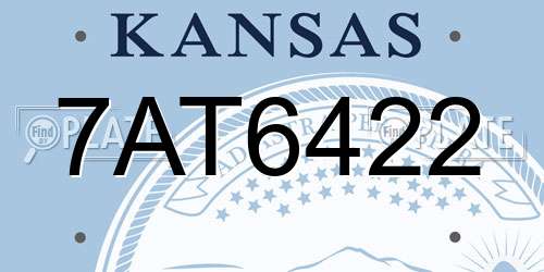 7AT6422 Kansas License Plate
