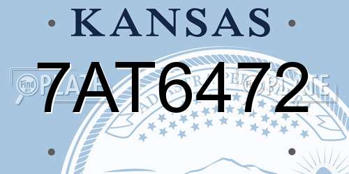 7AT6472 Kansas License Plate