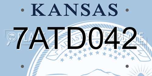 7ATD042 Kansas License Plate