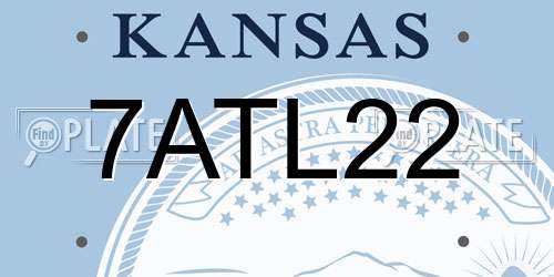 7ATL22 Kansas License Plate