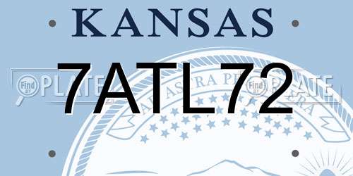 7ATL72 Kansas License Plate
