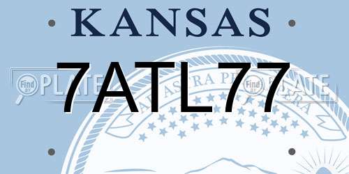 7ATL77 Kansas License Plate