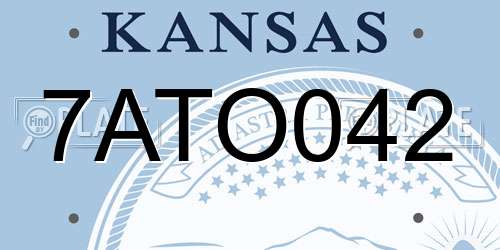 7ATO042 Kansas License Plate