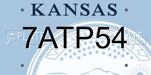 7ATP54 Kansas License Plate