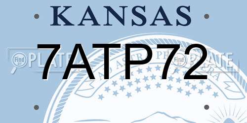 7ATP72 Kansas License Plate