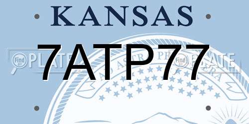 7ATP77 Kansas License Plate