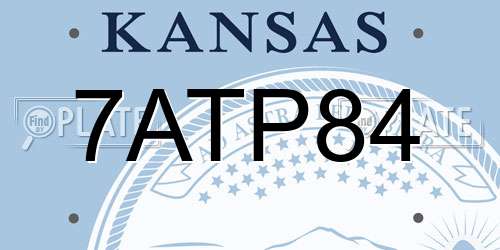7ATP84 Kansas License Plate