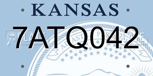 7ATQ042 Kansas License Plate