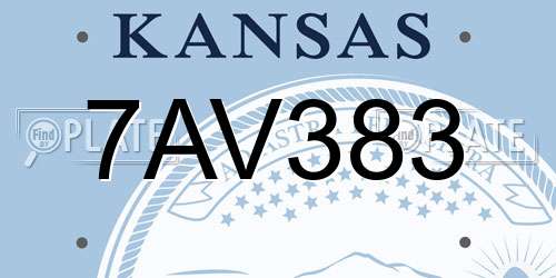 7AV383 Kansas License Plate