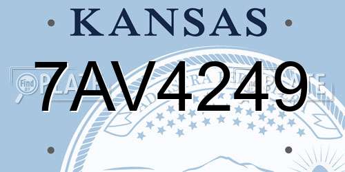 7AV4249 Kansas License Plate