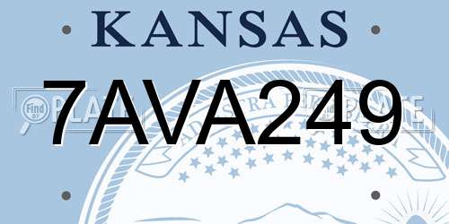 7AVA249 Kansas License Plate