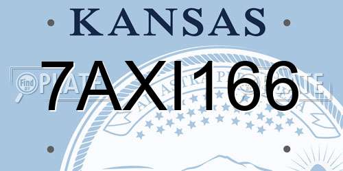 7AXI166 Kansas License Plate
