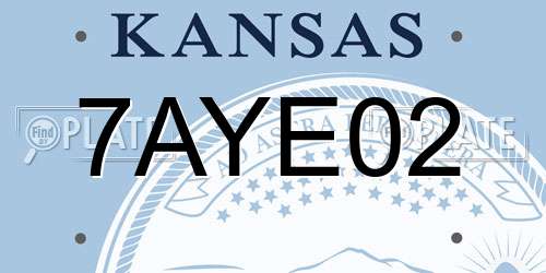 7AYE02 Kansas License Plate