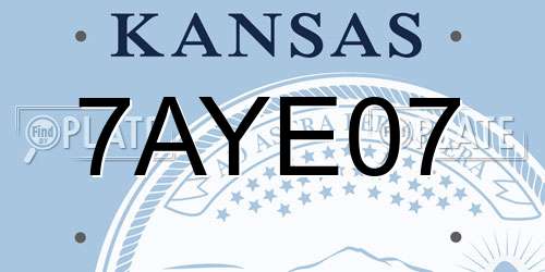 7AYE07 Kansas License Plate