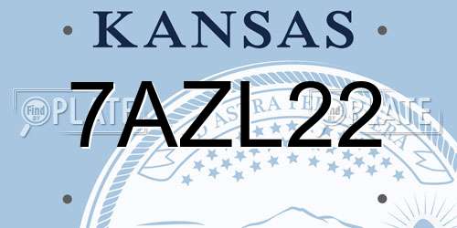 7AZL22 Kansas License Plate