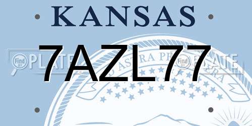 7AZL77 Kansas License Plate