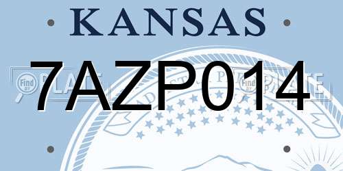 7AZP014 Kansas License Plate