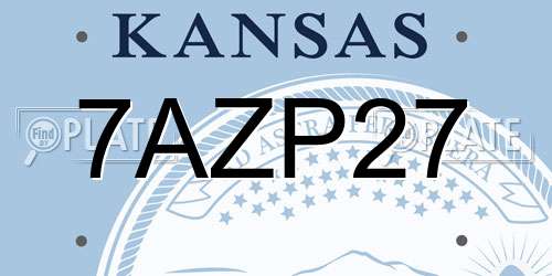 7AZP27 Kansas License Plate