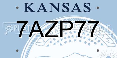 7AZP77 Kansas License Plate