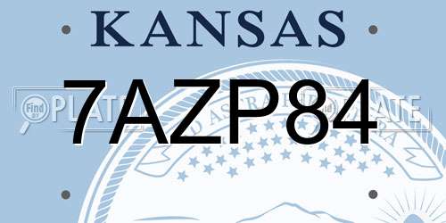 7AZP84 Kansas License Plate