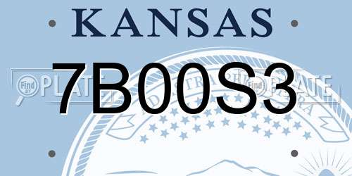 7B00S3 Kansas License Plate