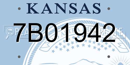 7B01942 Kansas License Plate