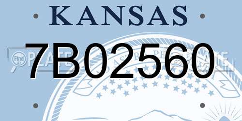7B02560 Kansas License Plate