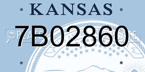 7B02860 Kansas License Plate