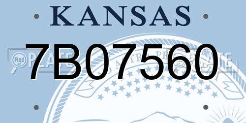 7B07560 Kansas License Plate