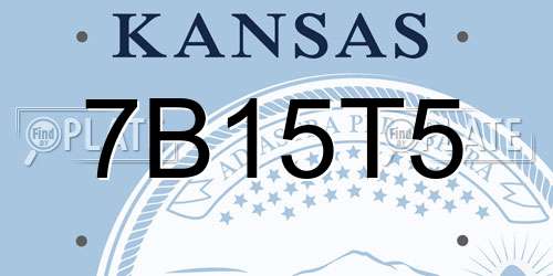 7B15T5 Kansas License Plate