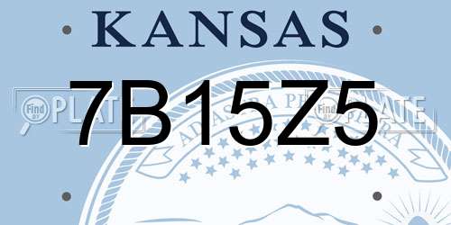 7B15Z5 Kansas License Plate