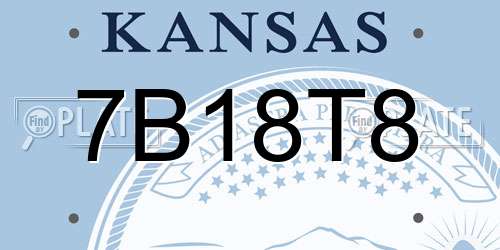 7B18T8 Kansas License Plate