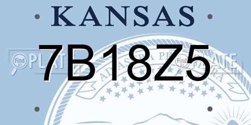 7B18Z5 Kansas License Plate