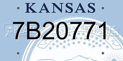 7B20771 Kansas License Plate