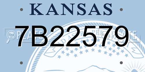 7B22579 Kansas License Plate
