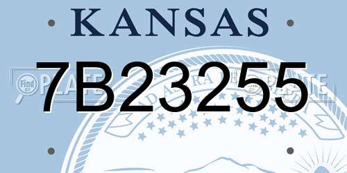 7B23255 Kansas License Plate