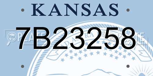 7B23258 Kansas License Plate